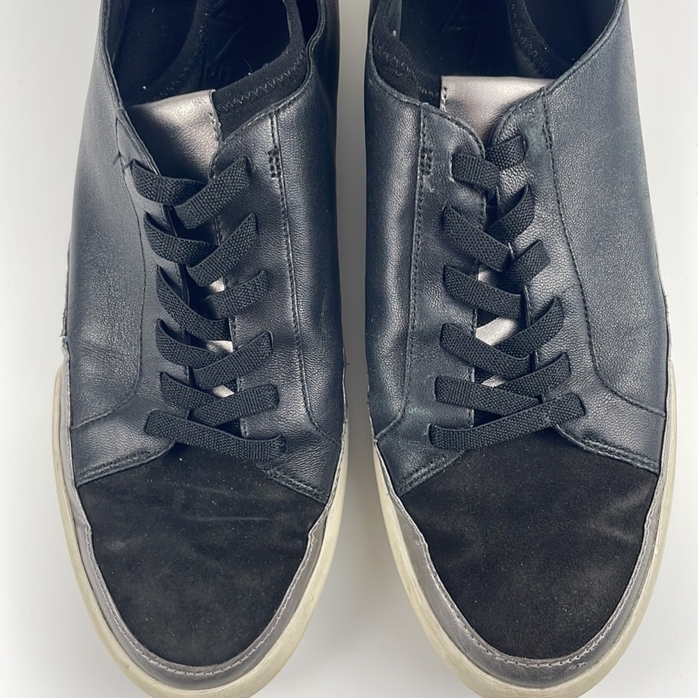 27 Edit | Valarie 100% Genuine Real Leather Upper Lace Up Sneaker Kicks Black 9M - Picture 7 of 13